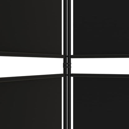 Divisorio 5 Pannelli Nero 250x200 cm Tessuto - homemem39