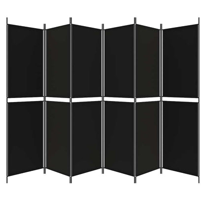 Divisorio a 6 Pannelli Nero 300x200 cm in Tessuto | homemem39