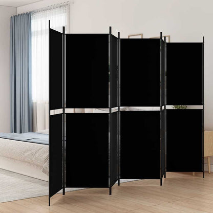Divisorio a 6 Pannelli Nero 300x200 cm in Tessuto | homemem39