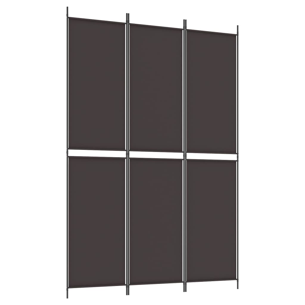 Divisorio a 3 Pannelli Marrone 150x220 cm in Tessuto | homemem39