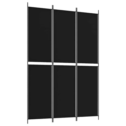 Divisorio a 3 Pannelli Nero 150x220 cm in Tessuto