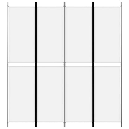 Divisorio a 4 Pannelli Bianco 200x220 cm Tessuto