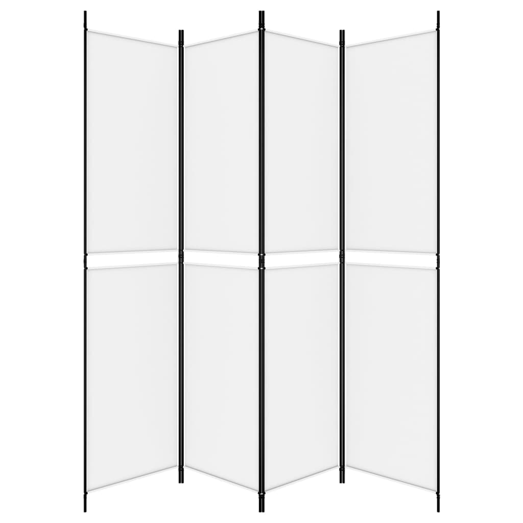 Divisorio a 4 Pannelli Bianco 200x220 cm Tessuto