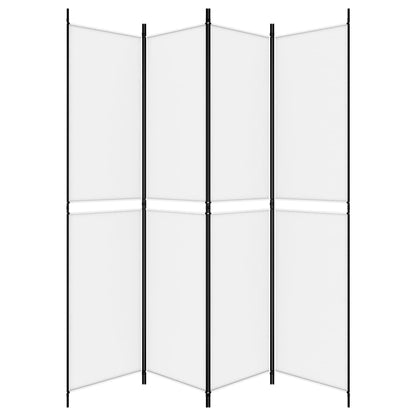 Divisorio a 4 Pannelli Bianco 200x220 cm Tessuto