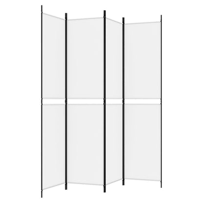 Divisorio a 4 Pannelli Bianco 200x220 cm Tessuto