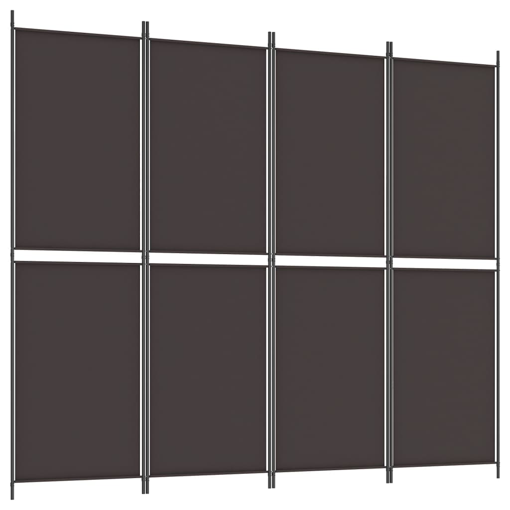 Divisorio a 4 Pannelli Marrone 200x220 cm in Tessuto | homemem39