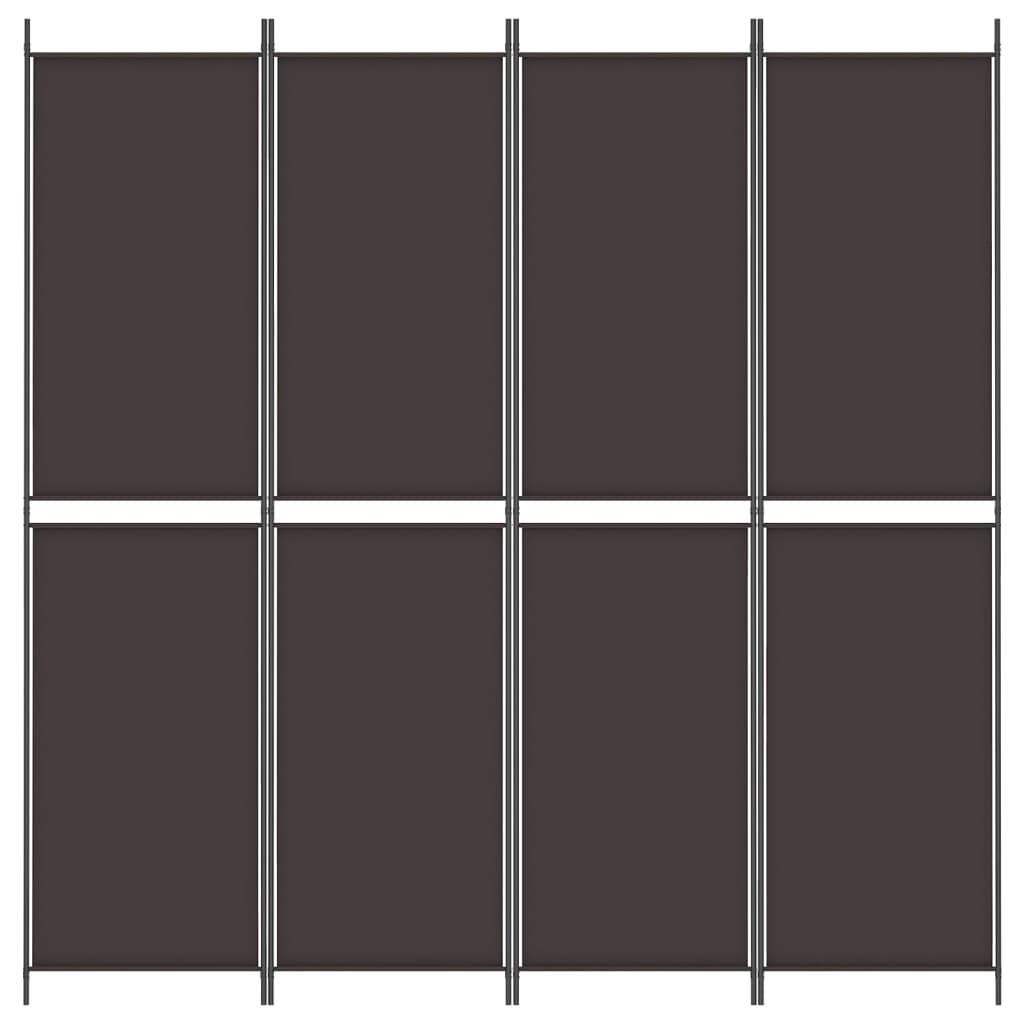 Divisorio a 4 Pannelli Marrone 200x220 cm in Tessuto | homemem39