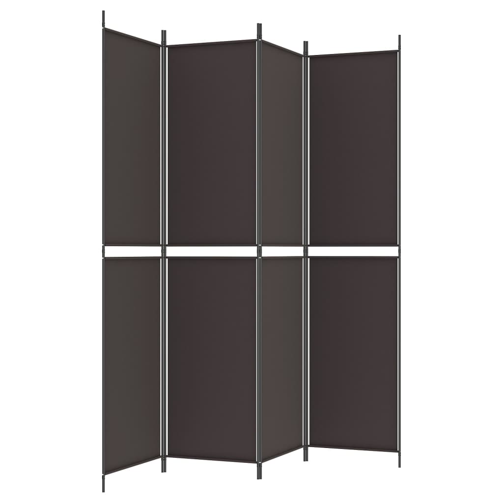 Divisorio a 4 Pannelli Marrone 200x220 cm in Tessuto | homemem39