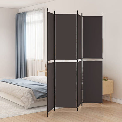 Divisorio a 4 Pannelli Marrone 200x220 cm in Tessuto | homemem39