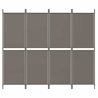 Divisorio a 4 Pannelli Antracite 200x220 cm Tessuto
