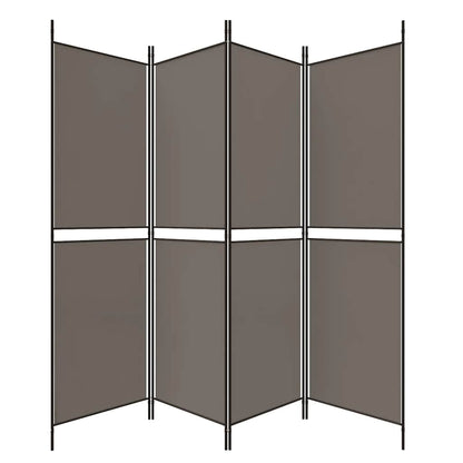 Divisorio a 4 Pannelli Antracite 200x220 cm Tessuto