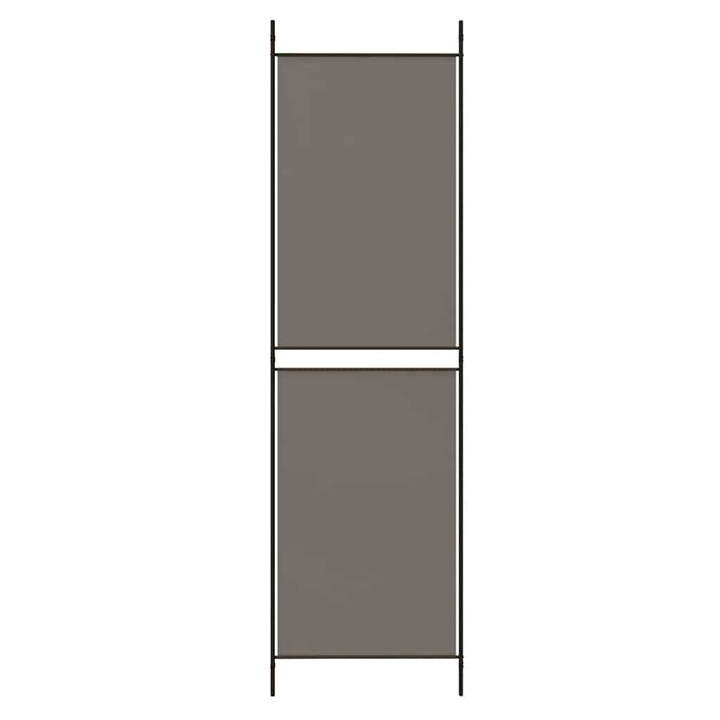 Divisorio a 4 Pannelli Antracite 200x220 cm Tessuto