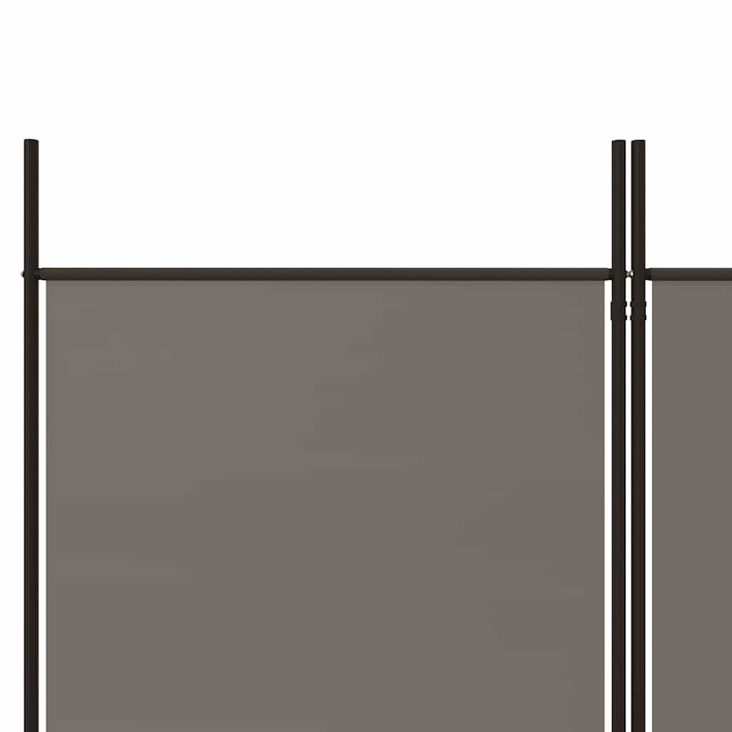 Divisorio a 4 Pannelli Antracite 200x220 cm Tessuto | homemem39