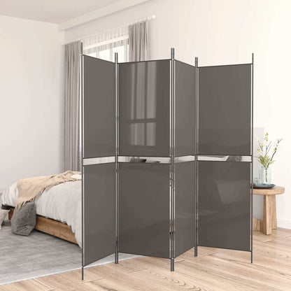 Divisorio a 4 Pannelli Antracite 200x220 cm Tessuto | homemem39