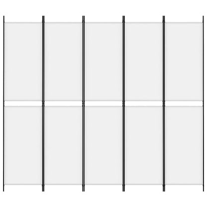 Divisorio a 5 Pannelli Bianco 250x220 cm Tessuto