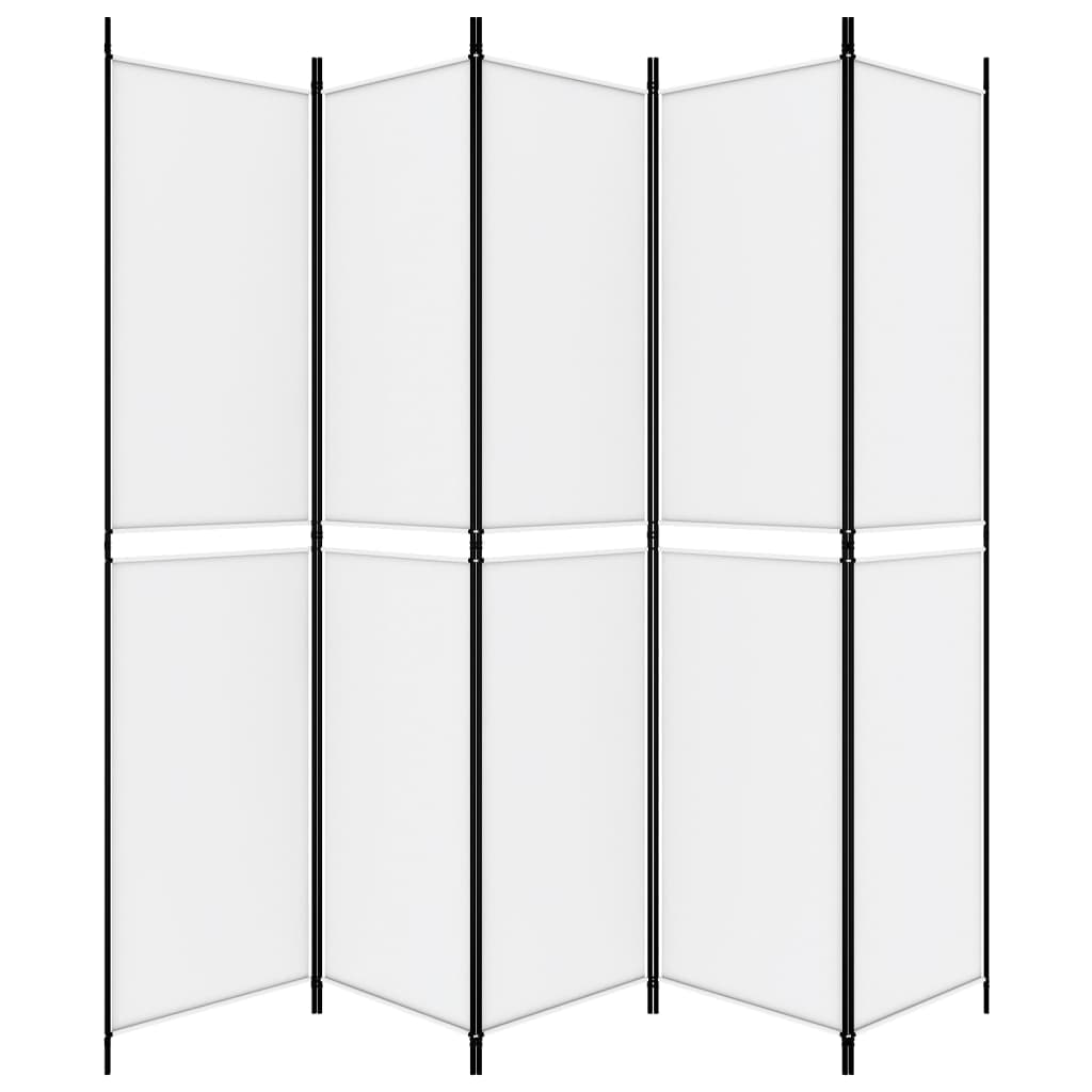 Divisorio a 5 Pannelli Bianco 250x220 cm Tessuto