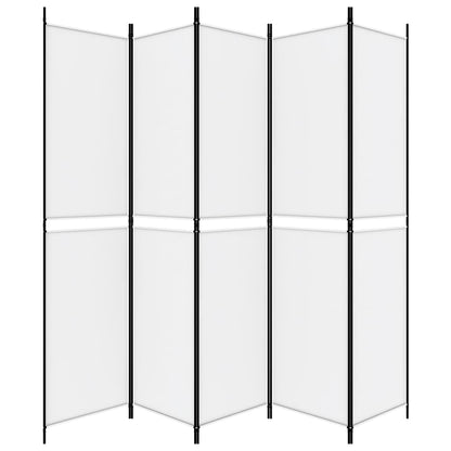 Divisorio a 5 Pannelli Bianco 250x220 cm Tessuto