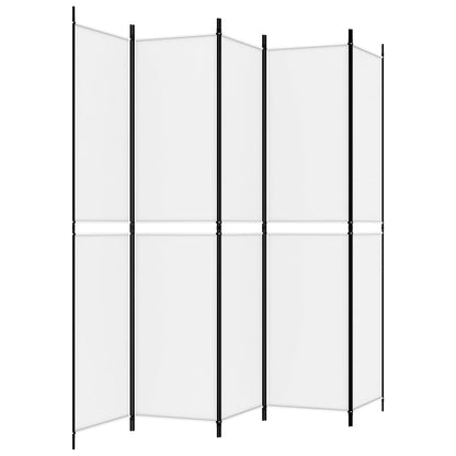 Divisorio a 5 Pannelli Bianco 250x220 cm Tessuto