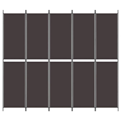 Divisorio a 5 Pannelli Marrone 250x220 cm in Tessuto | homemem39