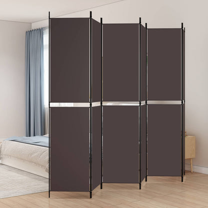 Divisorio a 6 Pannelli Marrone 300x220 cm in Tessuto