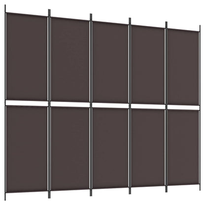 Divisorio a 6 Pannelli Marrone 300x220 cm in Tessuto