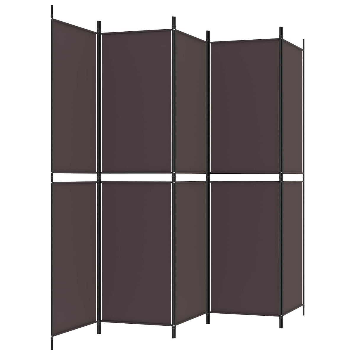Divisorio a 6 Pannelli Marrone 300x220 cm in Tessuto