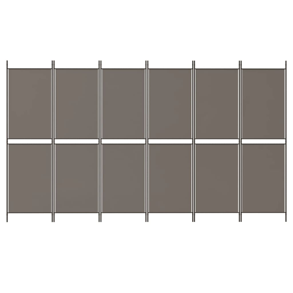 Divisorio a 6 Pannelli Antracite 300x220 cm Tessuto | homemem39
