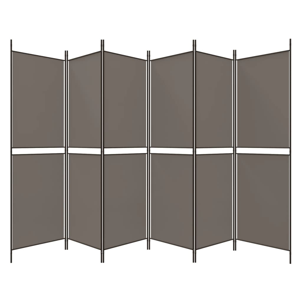 Divisorio a 6 Pannelli Antracite 300x220 cm Tessuto | homemem39