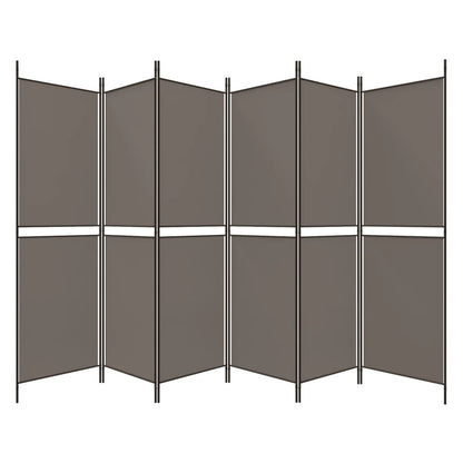 Divisorio a 6 Pannelli Antracite 300x220 cm Tessuto | homemem39