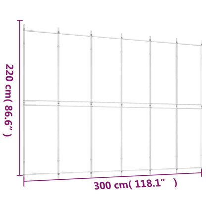 Divisorio a 6 Pannelli Antracite 300x220 cm Tessuto | homemem39