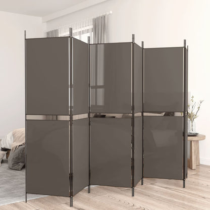 Divisorio a 6 Pannelli Antracite 300x220 cm Tessuto