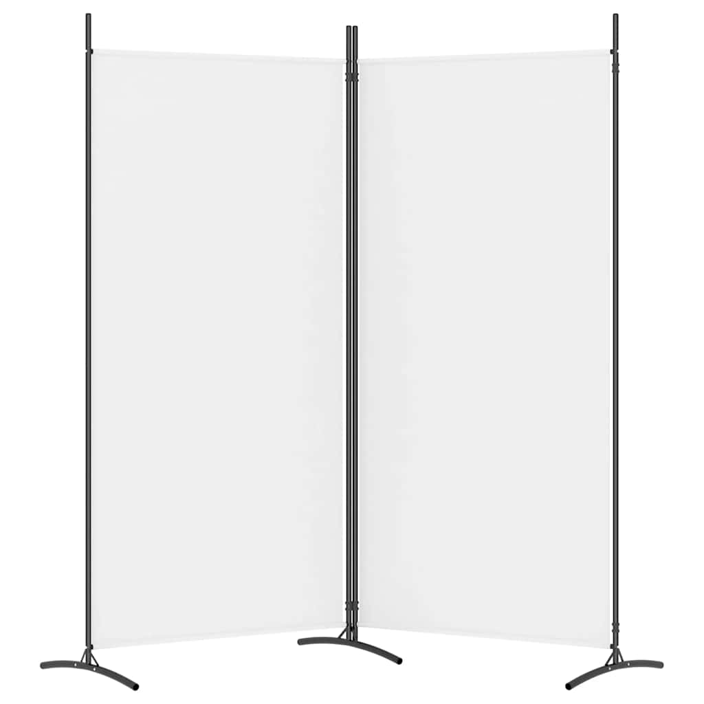 Divisorio a 2 Pannelli Bianco 175x180 cm Tessuto