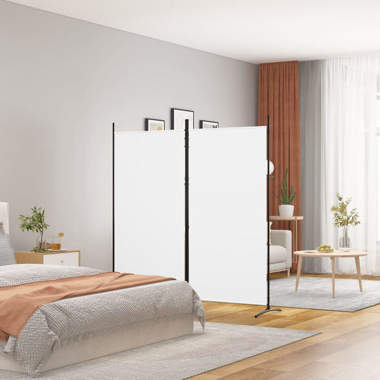 Divisorio a 2 Pannelli Bianco 175x180 cm Tessuto - homemem39