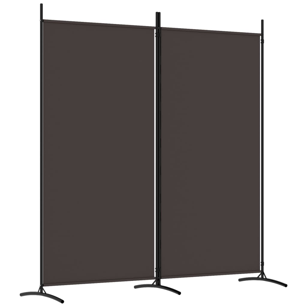 Divisorio a 2 Pannelli Marrone 175x180 cm in Tessuto - homemem39