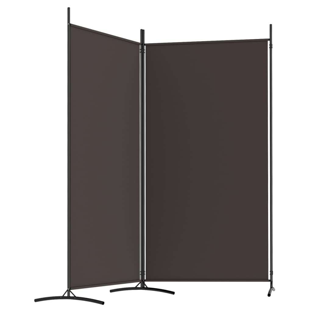 Divisorio a 2 Pannelli Marrone 175x180 cm in Tessuto - homemem39