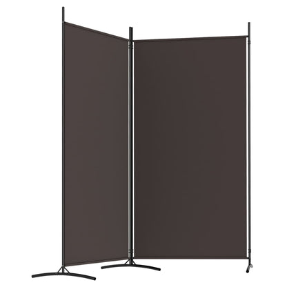Divisorio a 2 Pannelli Marrone 175x180 cm in Tessuto - homemem39