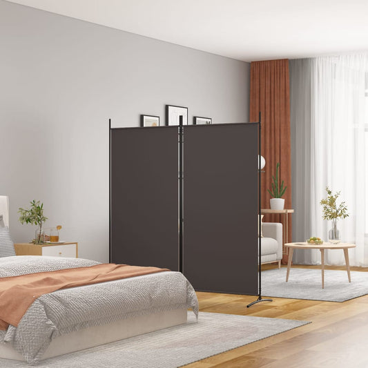 Divisorio a 2 Pannelli Marrone 175x180 cm in Tessuto - homemem39