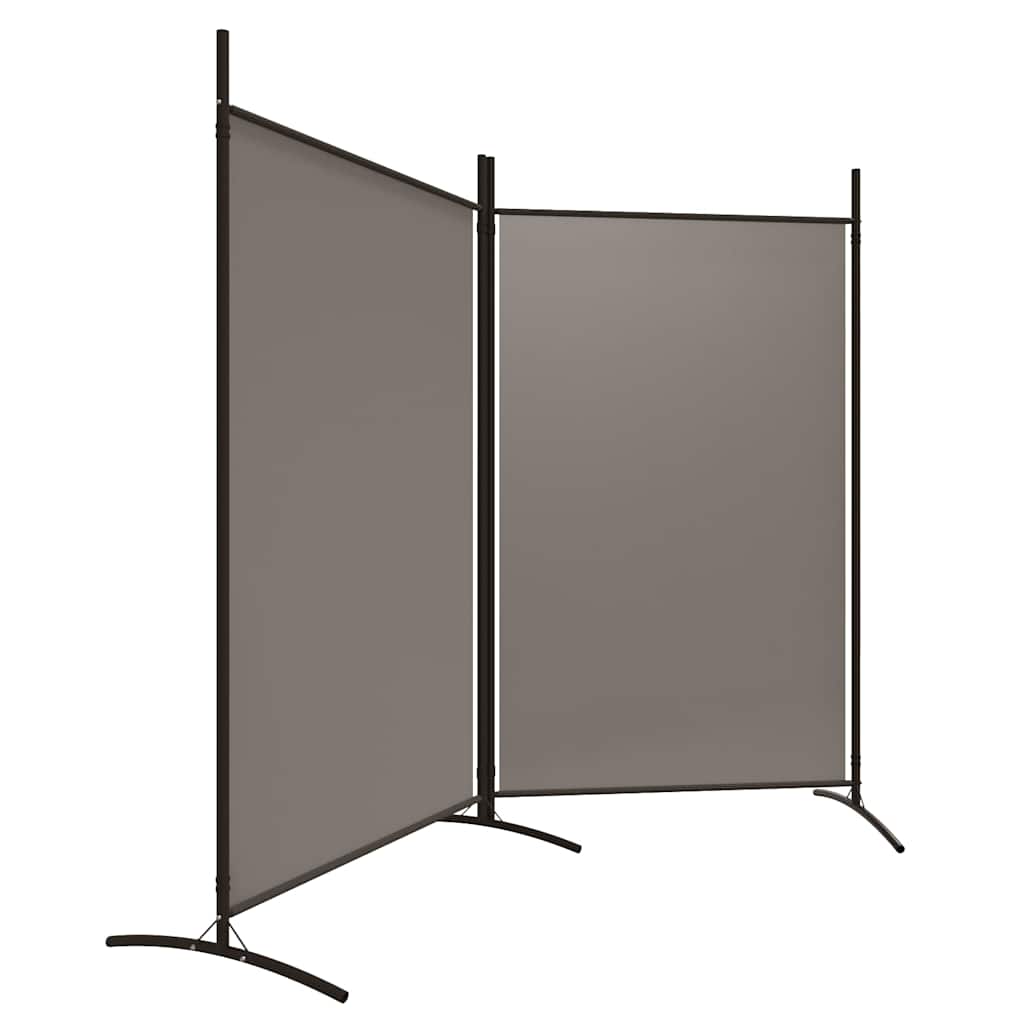 Divisorio a 2 Pannelli Antracite 175x180 cm Tessuto