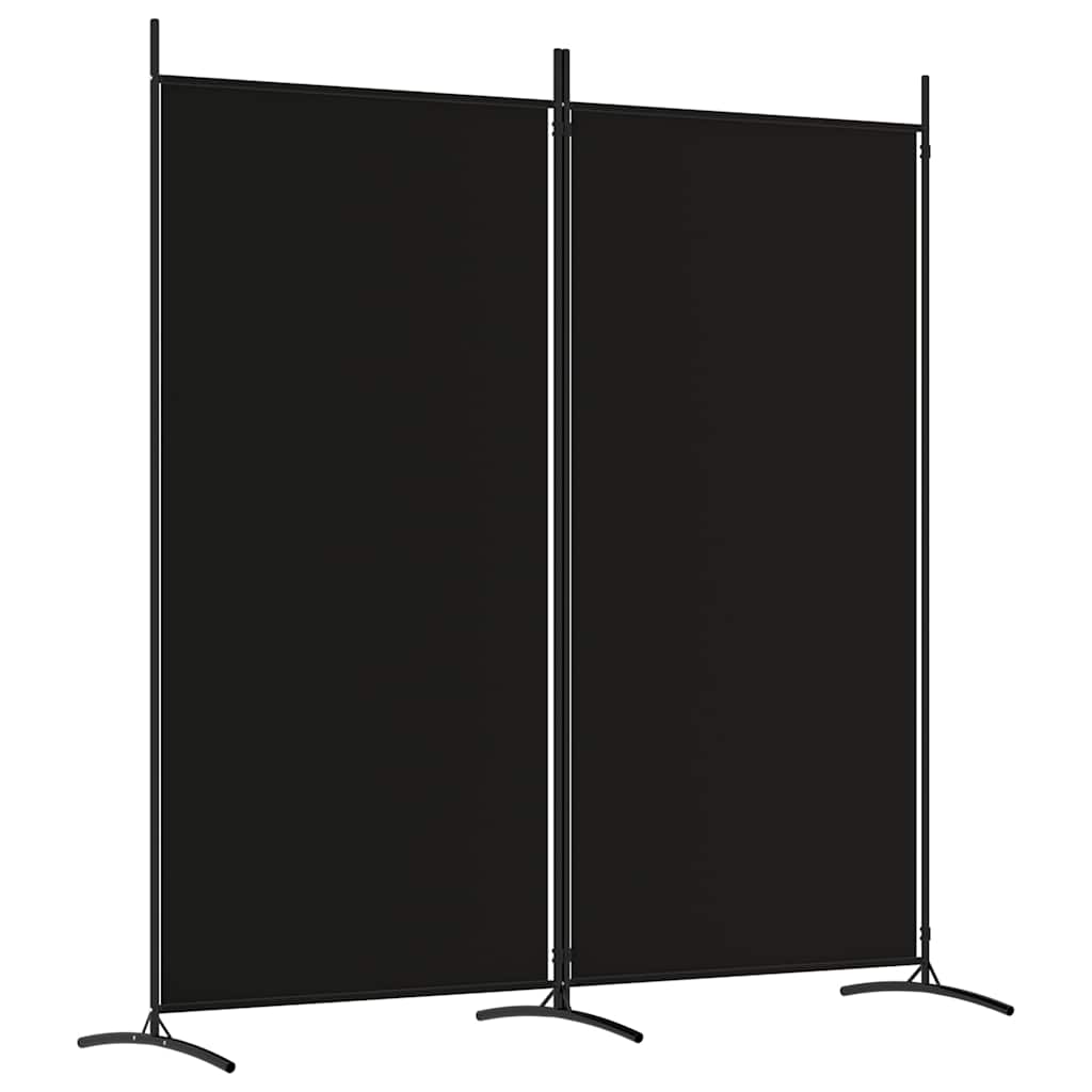 Divisorio a 2 Pannelli Nero 175x180 cm in Tessuto | homemem39