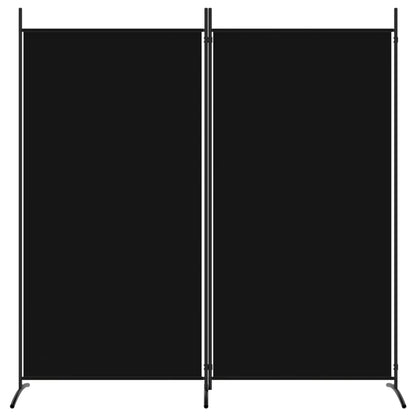 Divisorio a 2 Pannelli Nero 175x180 cm in Tessuto - homemem39