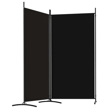 Divisorio a 2 Pannelli Nero 175x180 cm in Tessuto