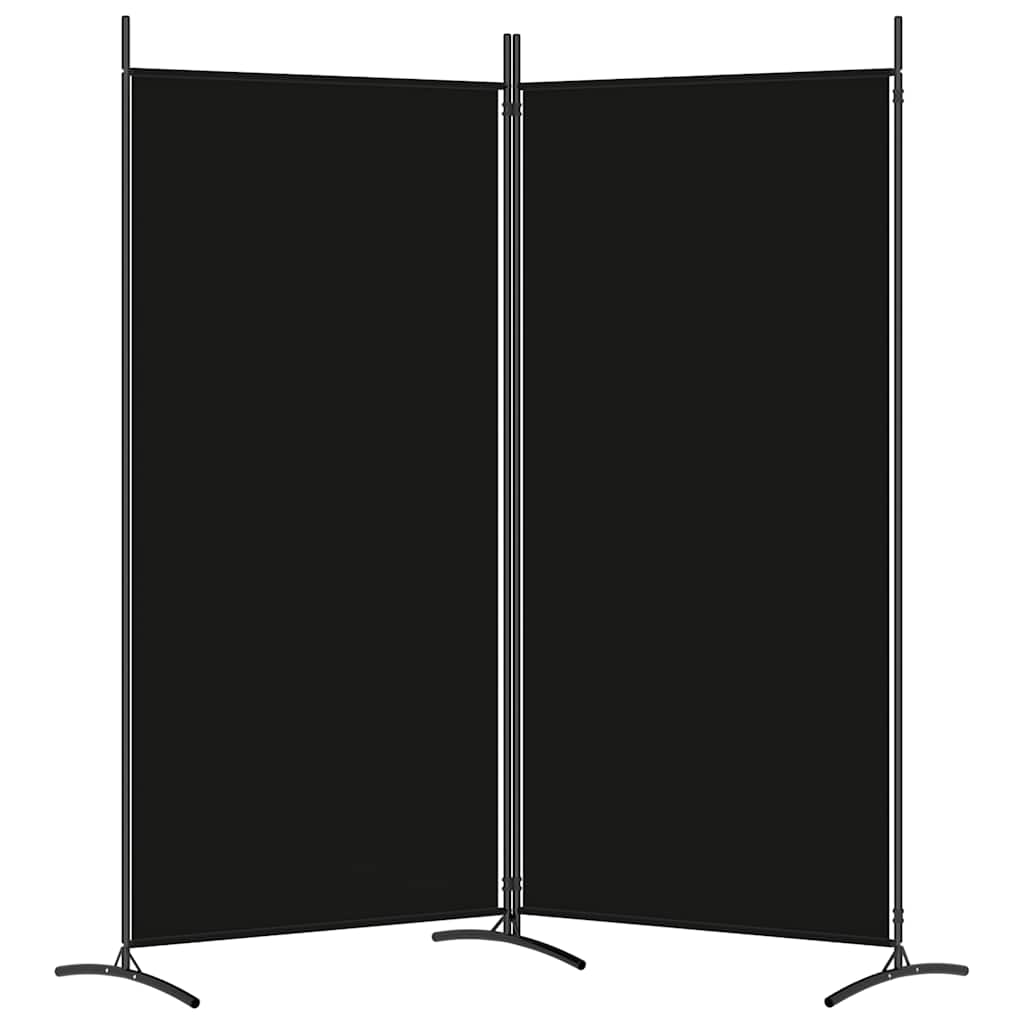Divisorio a 2 Pannelli Nero 175x180 cm in Tessuto | homemem39