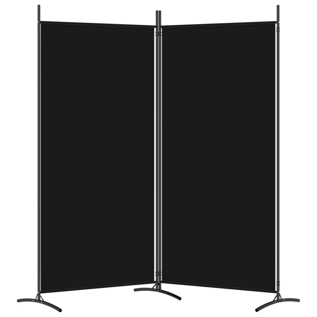 Divisorio a 2 Pannelli Nero 175x180 cm in Tessuto - homemem39