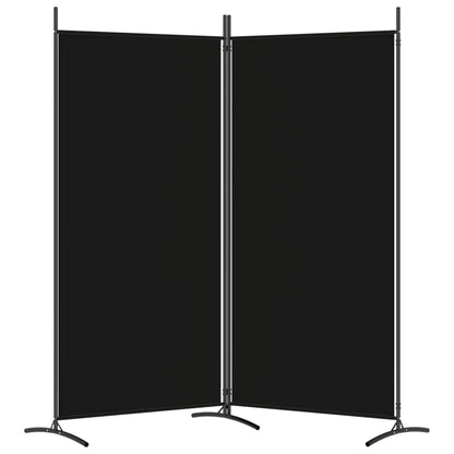 Divisorio a 2 Pannelli Nero 175x180 cm in Tessuto - homemem39