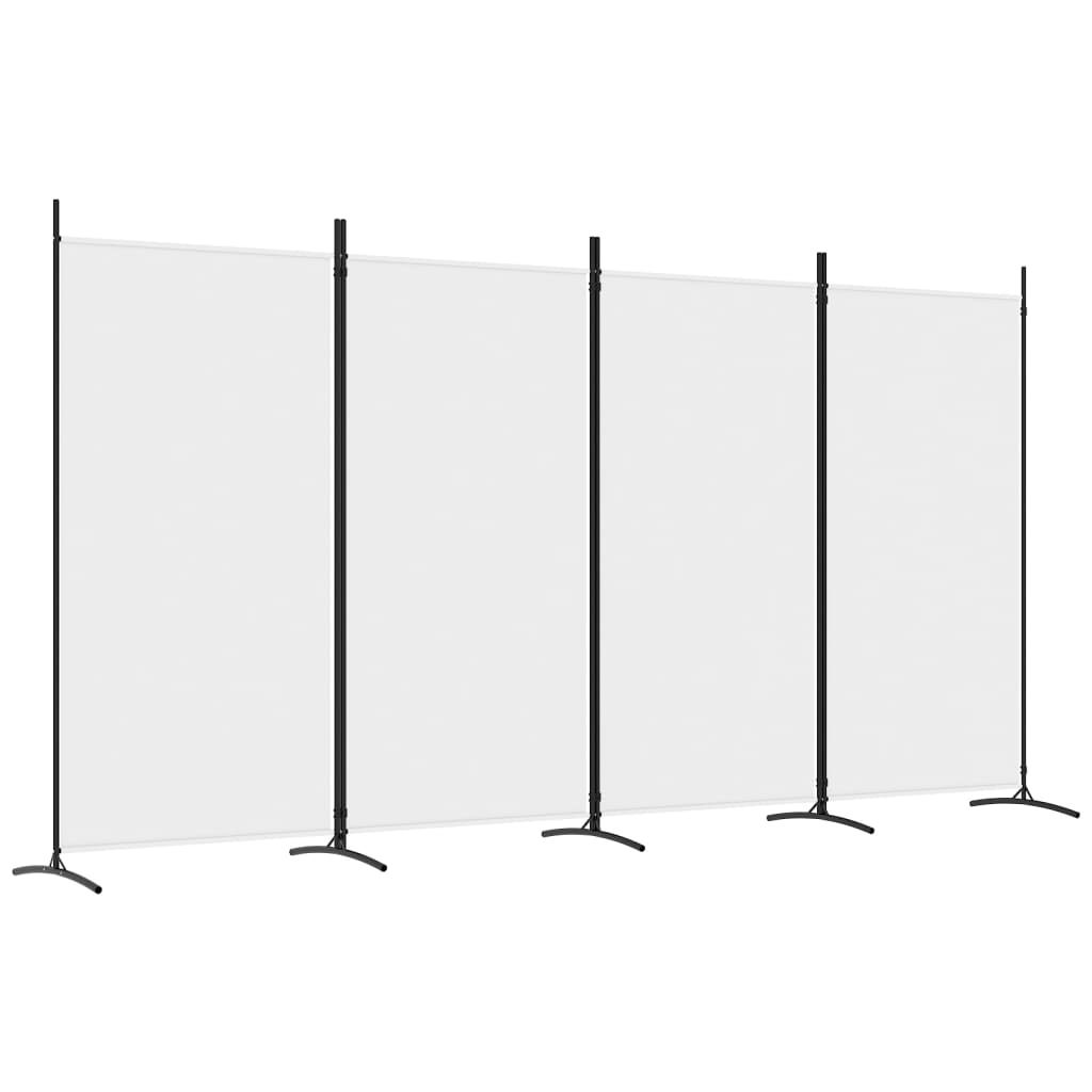 Divisorio a 4 Pannelli Bianco 346x180 cm Tessuto - homemem39