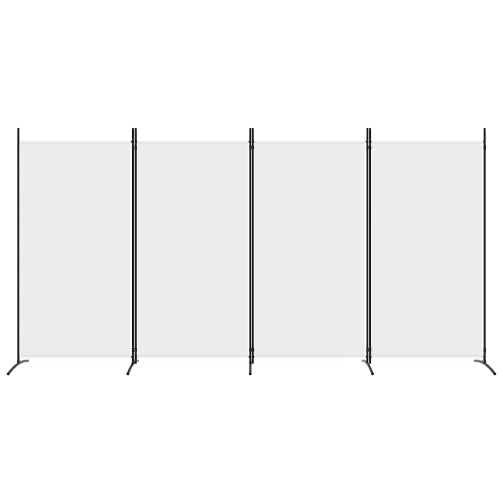 Divisorio a 4 Pannelli Bianco 346x180 cm Tessuto