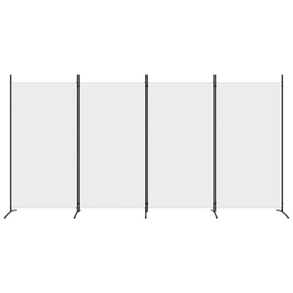 Divisorio a 4 Pannelli Bianco 346x180 cm Tessuto
