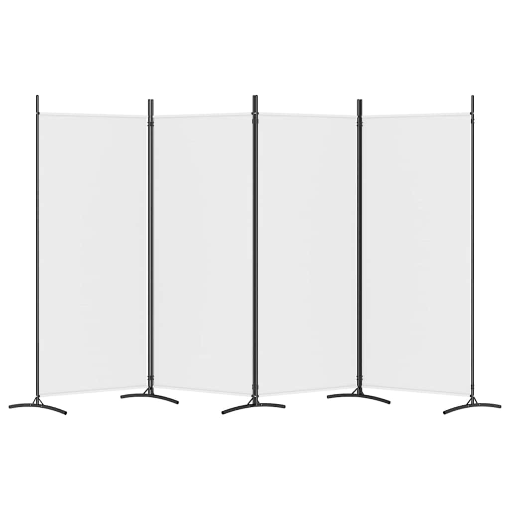 Divisorio a 4 Pannelli Bianco 346x180 cm Tessuto