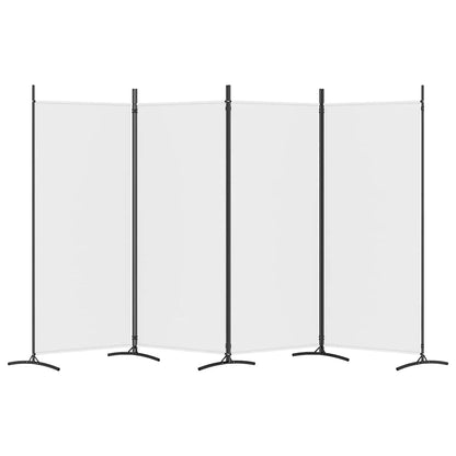 Divisorio a 4 Pannelli Bianco 346x180 cm Tessuto