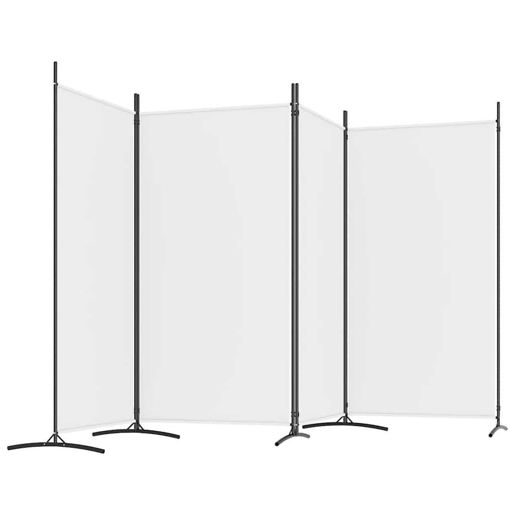 Divisorio a 4 Pannelli Bianco 346x180 cm Tessuto